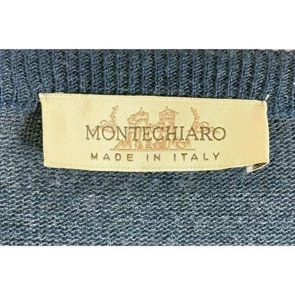 Vintage Montechiaro Italy V-Neck Wool Blend Men's Sweater - Picture 4 of 9